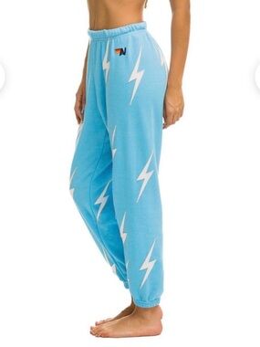 Aviator Nation Blue Lightening Bolt Sweatpants
